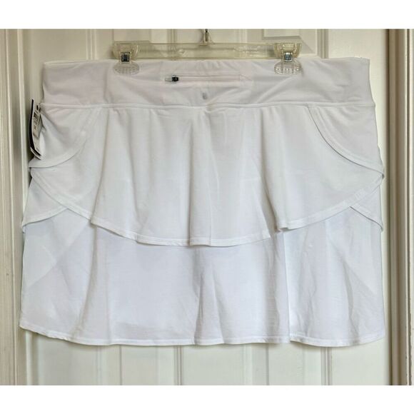 IDEOLOGY- NWT - L Sz 3X Performance Flounce Skort/Bright White/Built-In Shorts - Picture 6 of 12